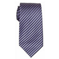 Stock Purple/ Black Striped Polyester Tie